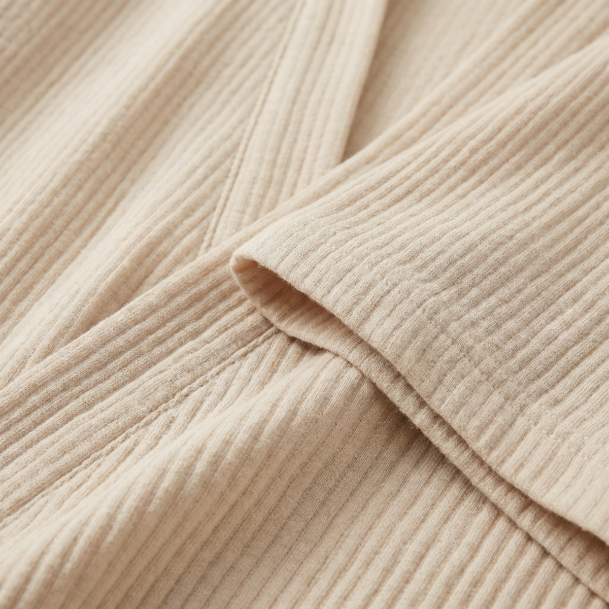 Peignoir Kimono Femme en Coton Effet Froissé