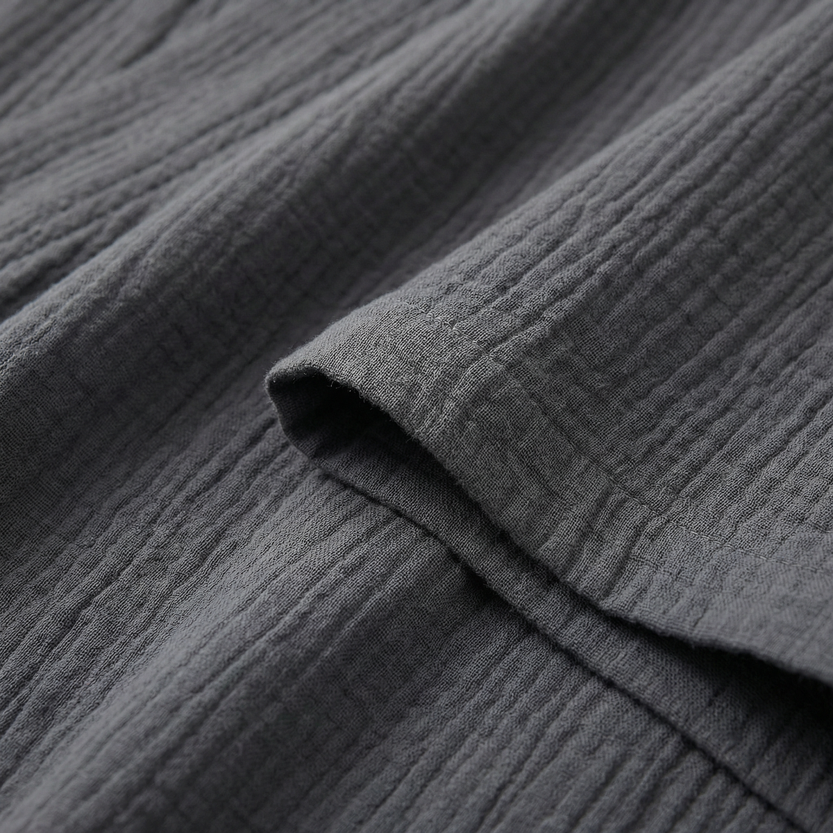 Peignoir Kimono Femme en Coton Effet Froissé