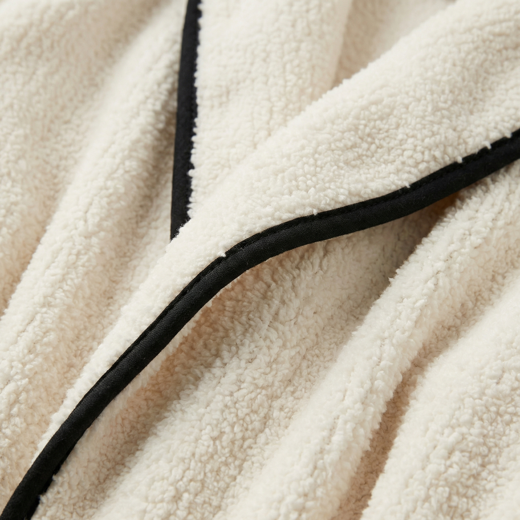 Peignoir Polaire Long Col Châle Confort Hiver