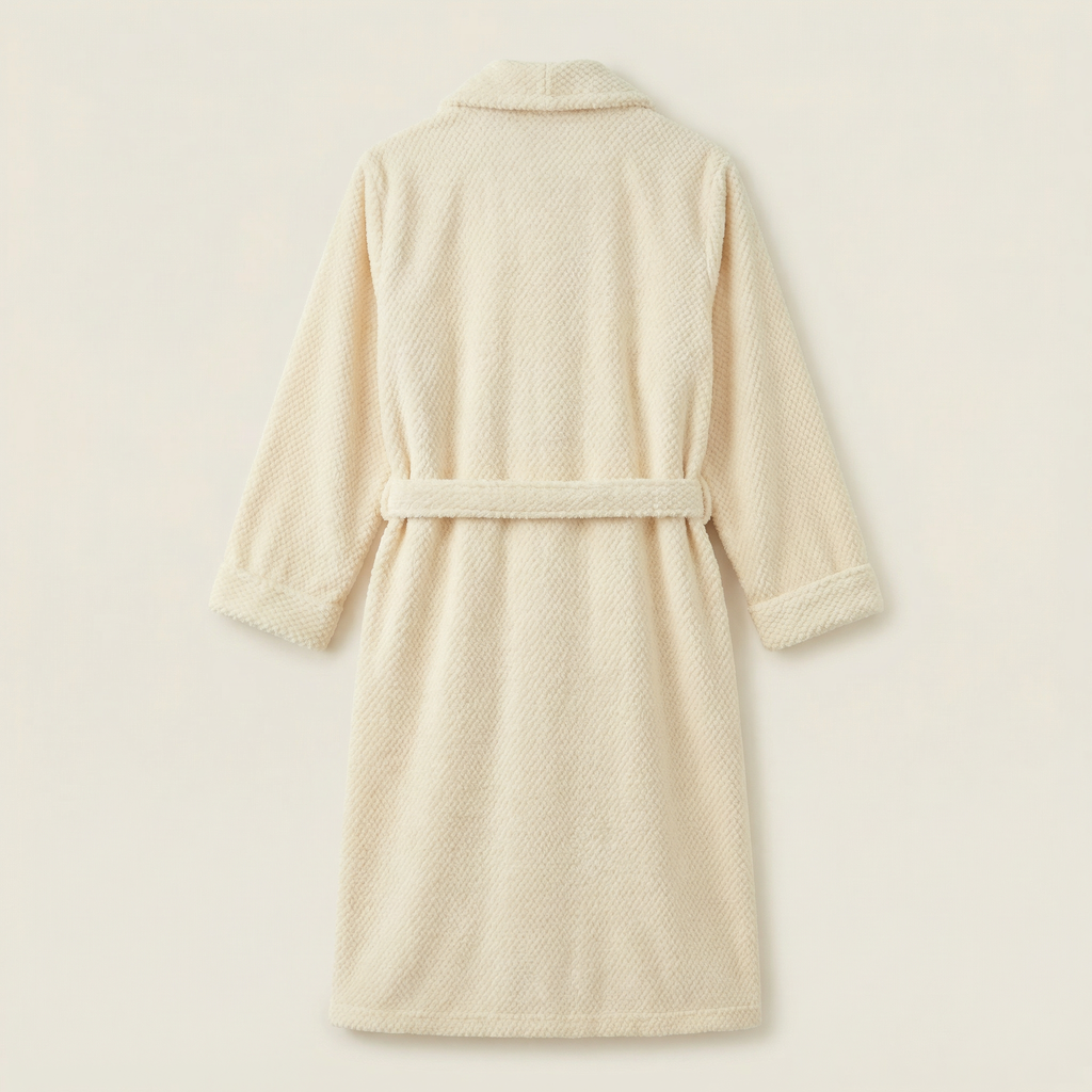 Peignoir Polaire Texturé Type Nid d'Abeille