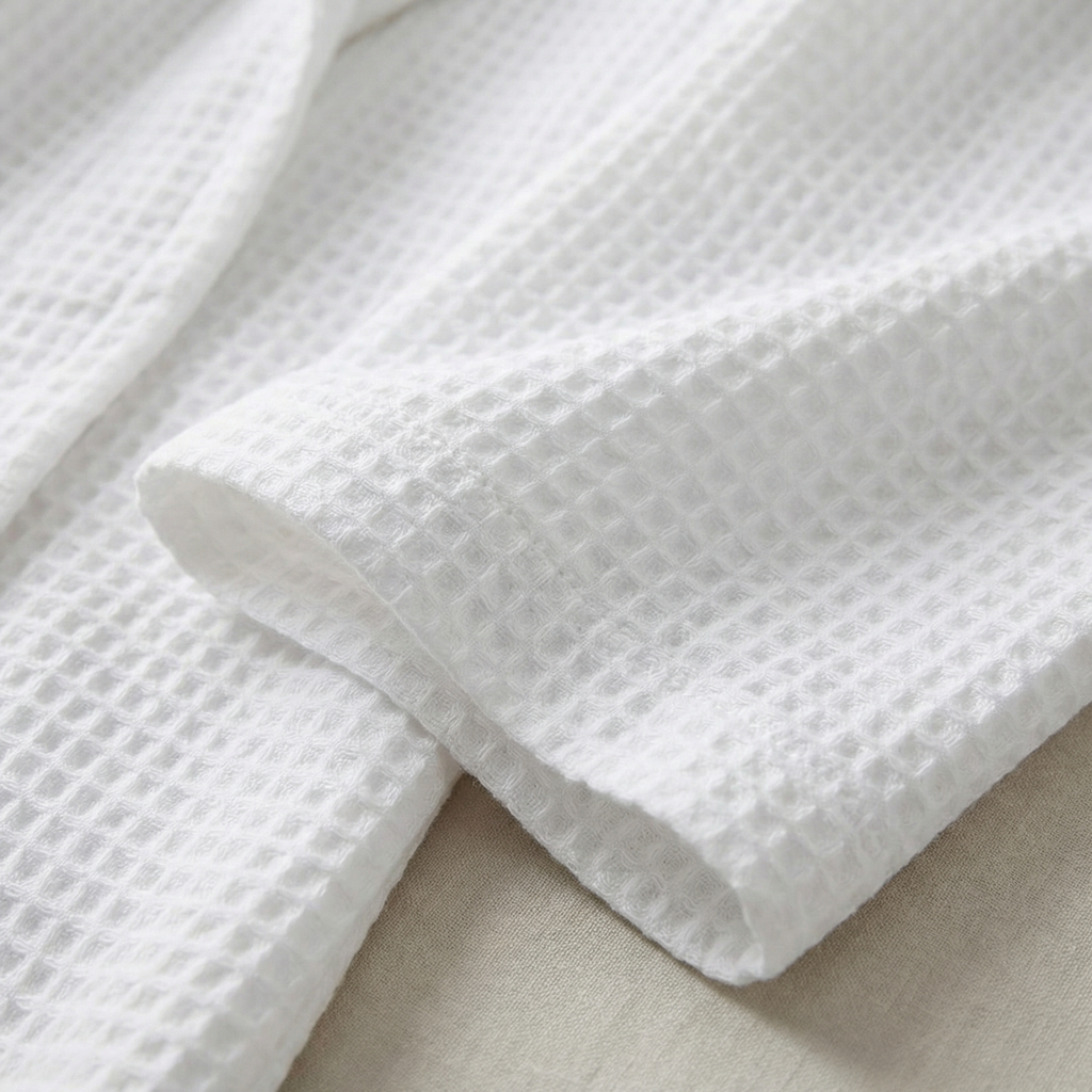 Peignoir Long Mixte en Coton Nid d’Abeille