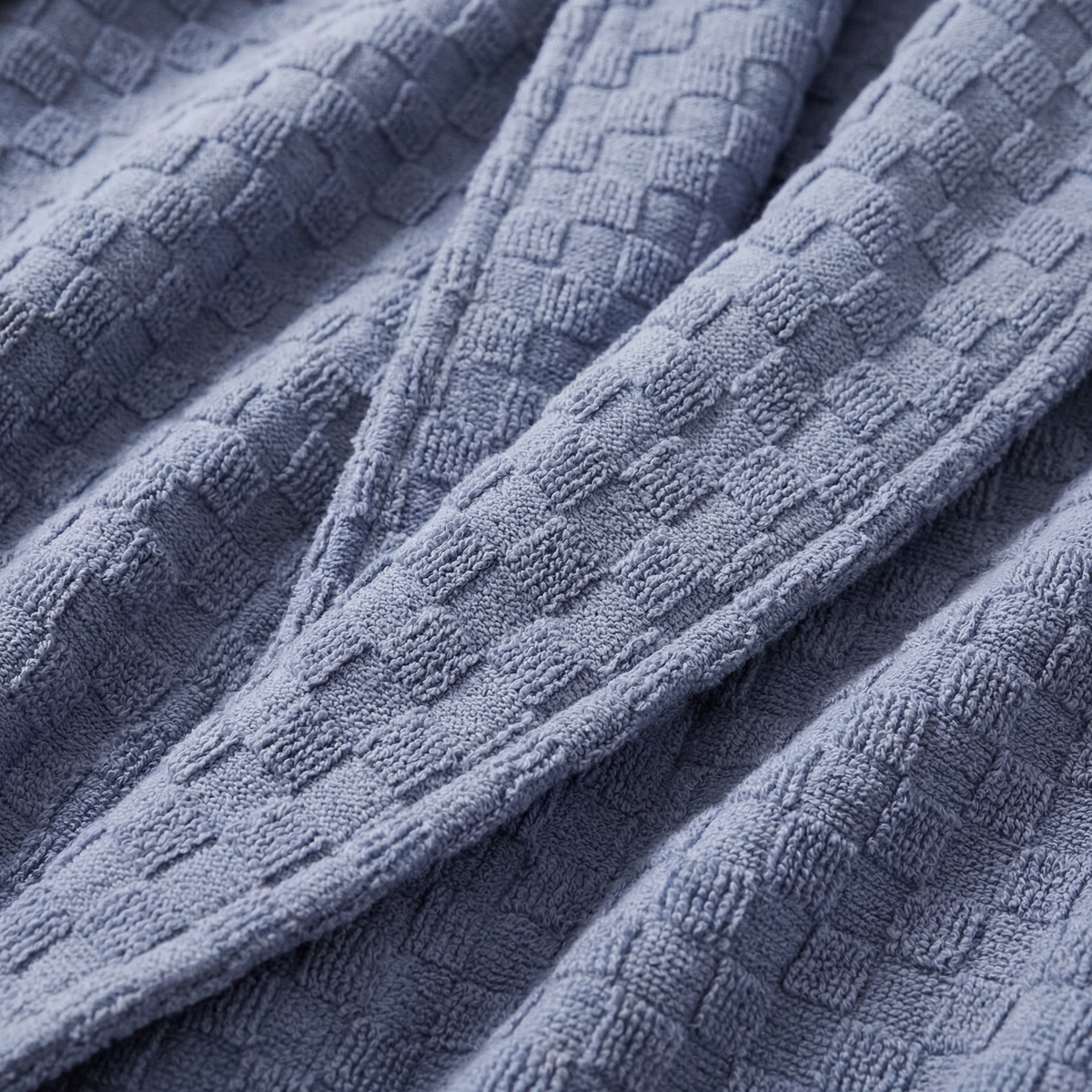 Peignoir Long en Coton Jacquard Damier