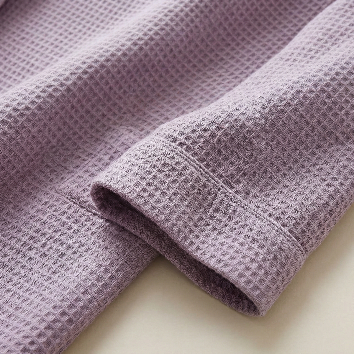 Peignoir Long en Coton Nid d’Abeille Col Châle