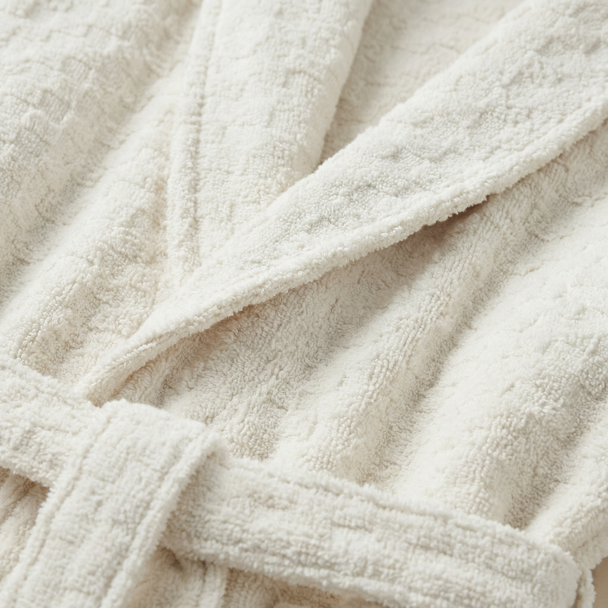 Peignoir Long en Coton Jacquard Damier