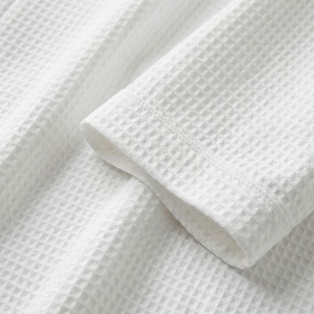 Peignoir Kimono Mixte en Coton Nid d'Abeille Léger
