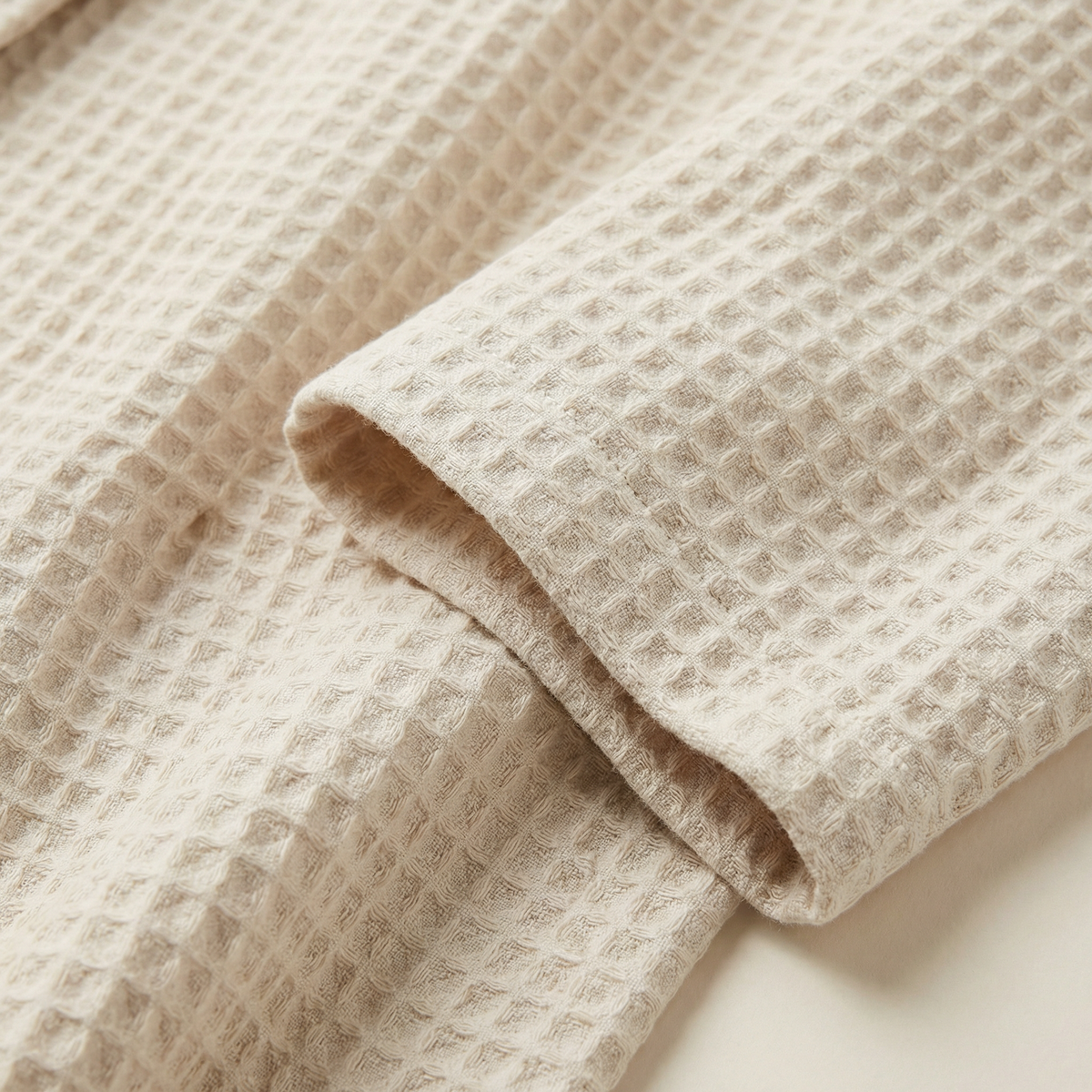 Peignoir Kimono Mixte en Coton Nid d’Abeille Long et Léger