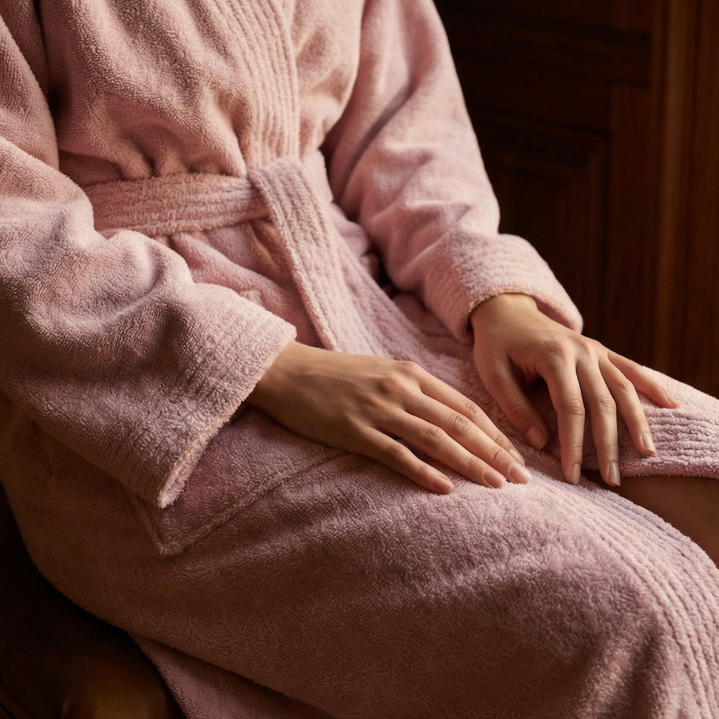 Peignoir Éponge Femme et Homme Style Hôtel en Coton