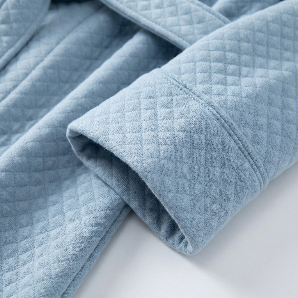 Peignoir Long Bicolore Col Châle Épais