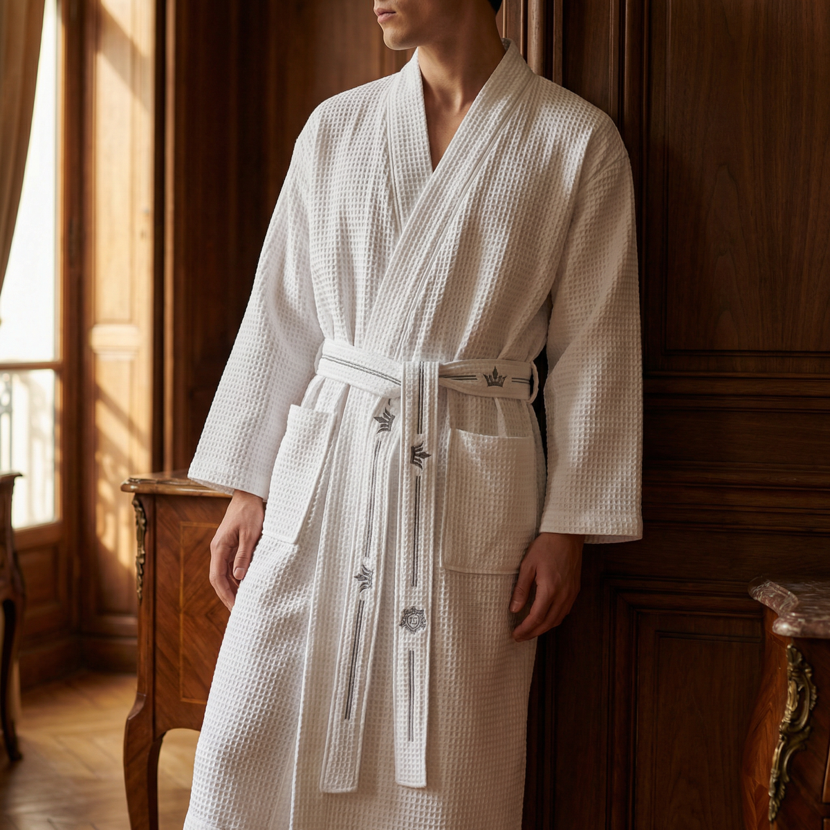 Peignoir Homme Long en Coton Style Luxe